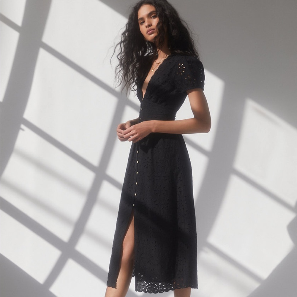 Aritzia Black Eyelet Maxi Dress